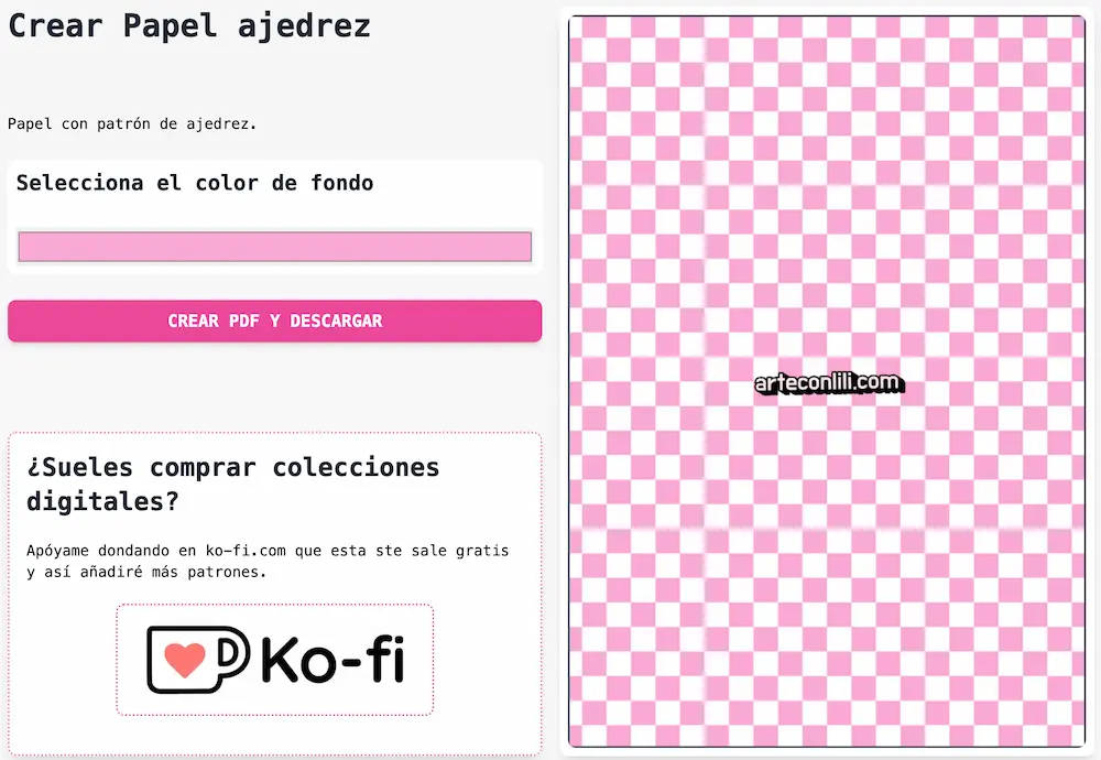 Funcionalidad de la web del creador de papeles digitales